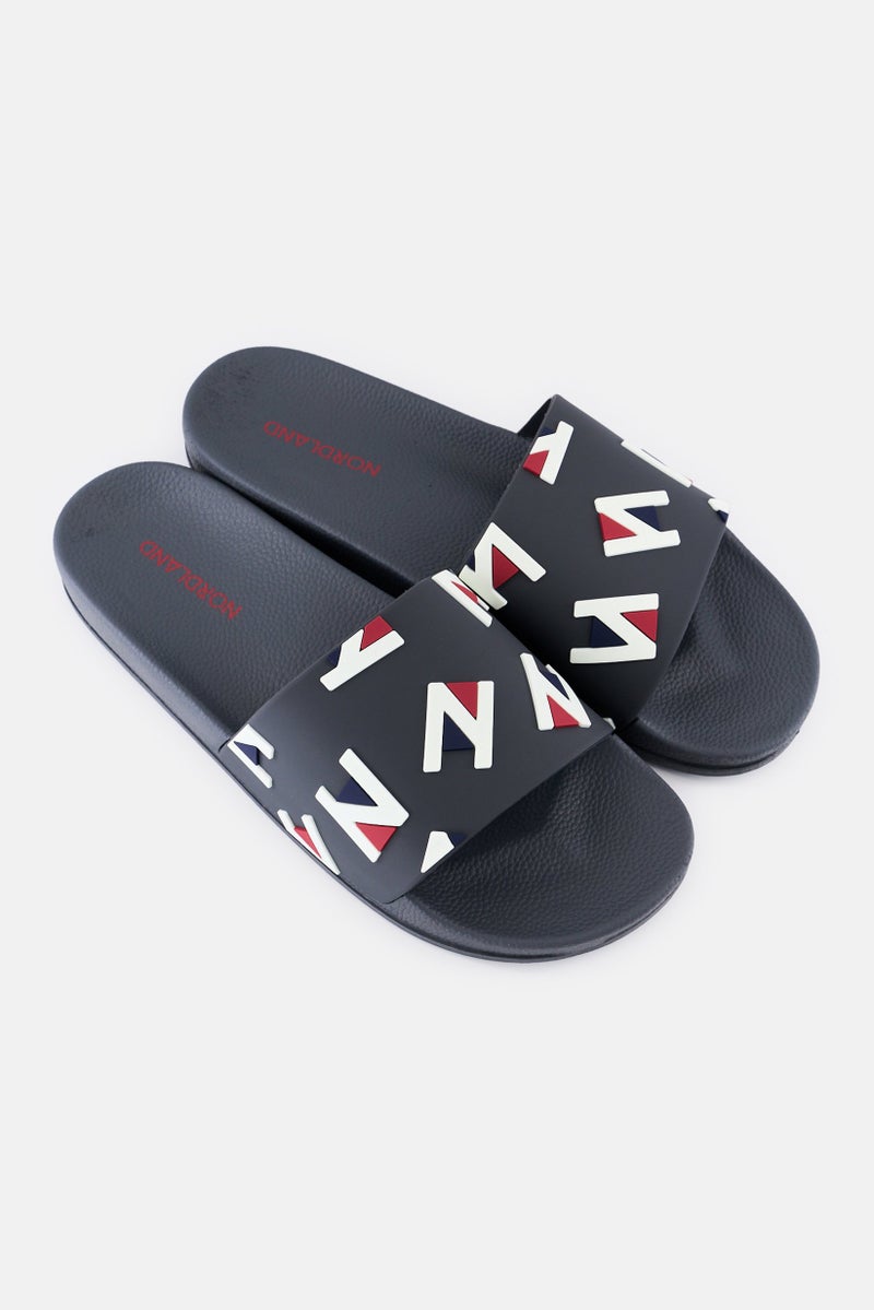 Nordland Men Brand Logo Slip On Slides, Dark Grey  - Image 2
