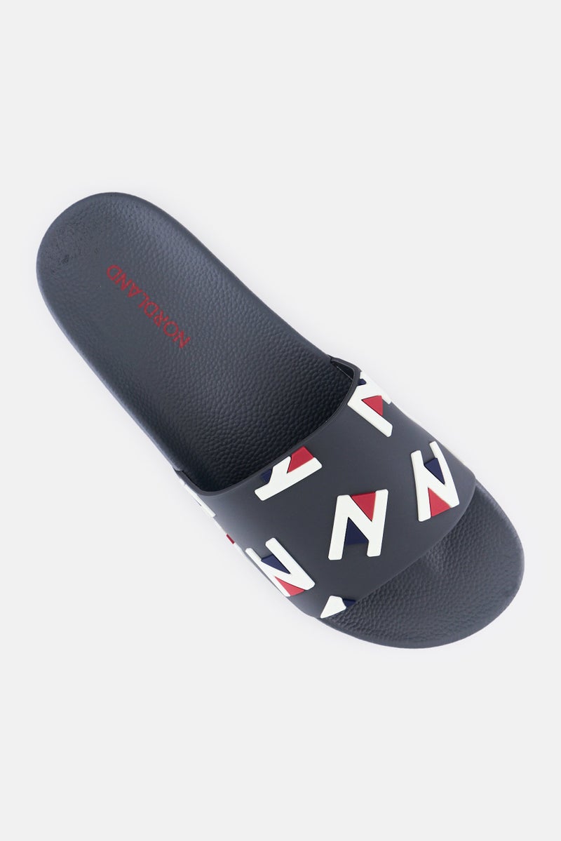 Nordland Men Brand Logo Slip On Slides, Dark Grey  - Image 4