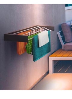 المفرج منشر غسيل جداري قابل للطي لتوفير مساحة منزلك بأبعاد 80x40 سم أسود  - Image 5
