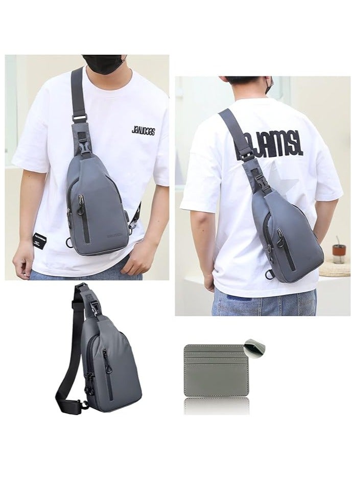 Dubkart Sling Bag for Men,Small Crossbody Backpack,Waterproof Shoulder Backpack Chest Bags Casual Daypack with Slim Pocket Wallet for Travel Cycling - Image 4