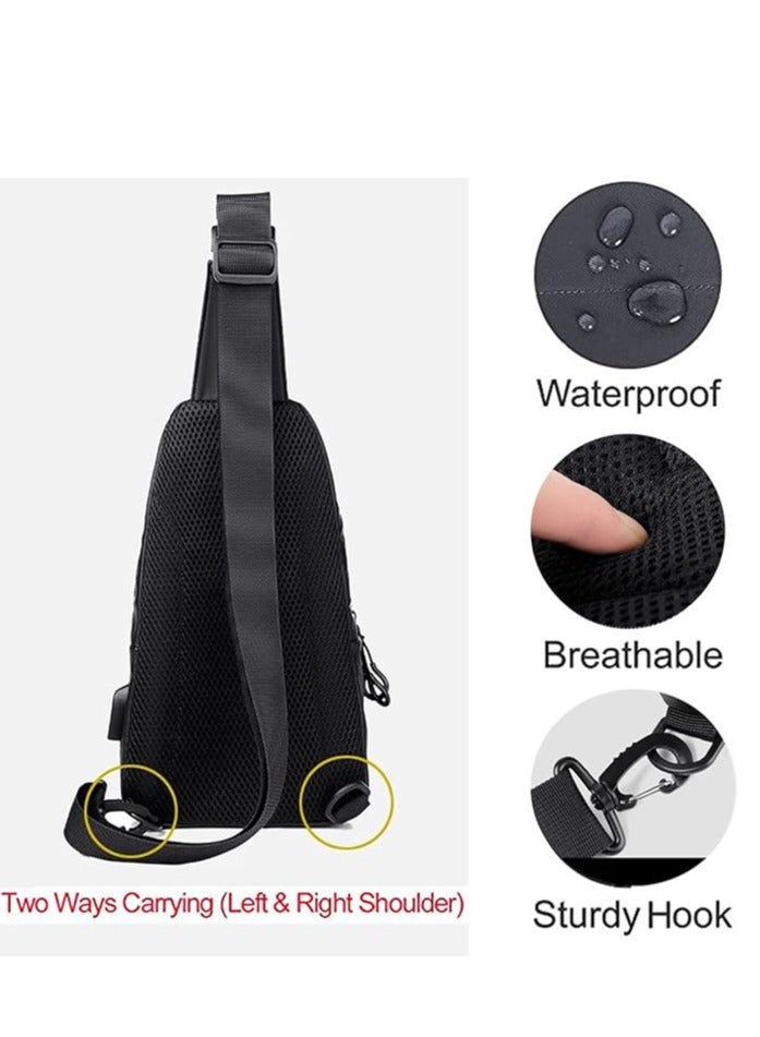 Dubkart Sling Bag for Men,Small Crossbody Backpack,Waterproof Shoulder Backpack Chest Bags Casual Daypack with Slim Pocket Wallet for Travel Cycling - Image 3