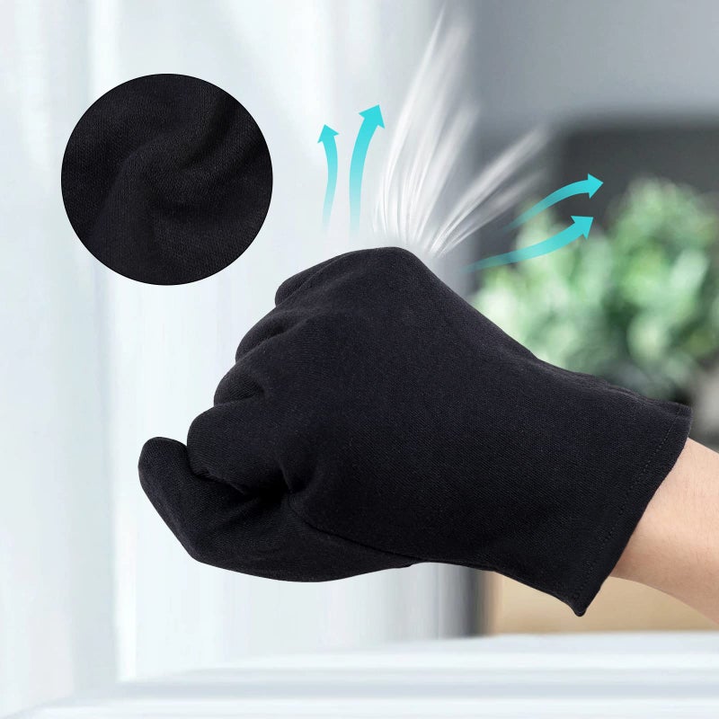 ENPOINT 5 Pairs Large Archival Photo Gloves, Black Work Gloves For Handling Art Working Photography Men & Womens Cloth Gloves Liners Bulk for Handling Jewelry, Film, Photo, Coin Metal Inspection - Image 3