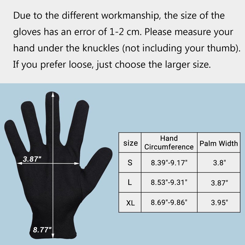 ENPOINT 5 Pairs Large Archival Photo Gloves, Black Work Gloves For Handling Art Working Photography Men & Womens Cloth Gloves Liners Bulk for Handling Jewelry, Film, Photo, Coin Metal Inspection - Image 2