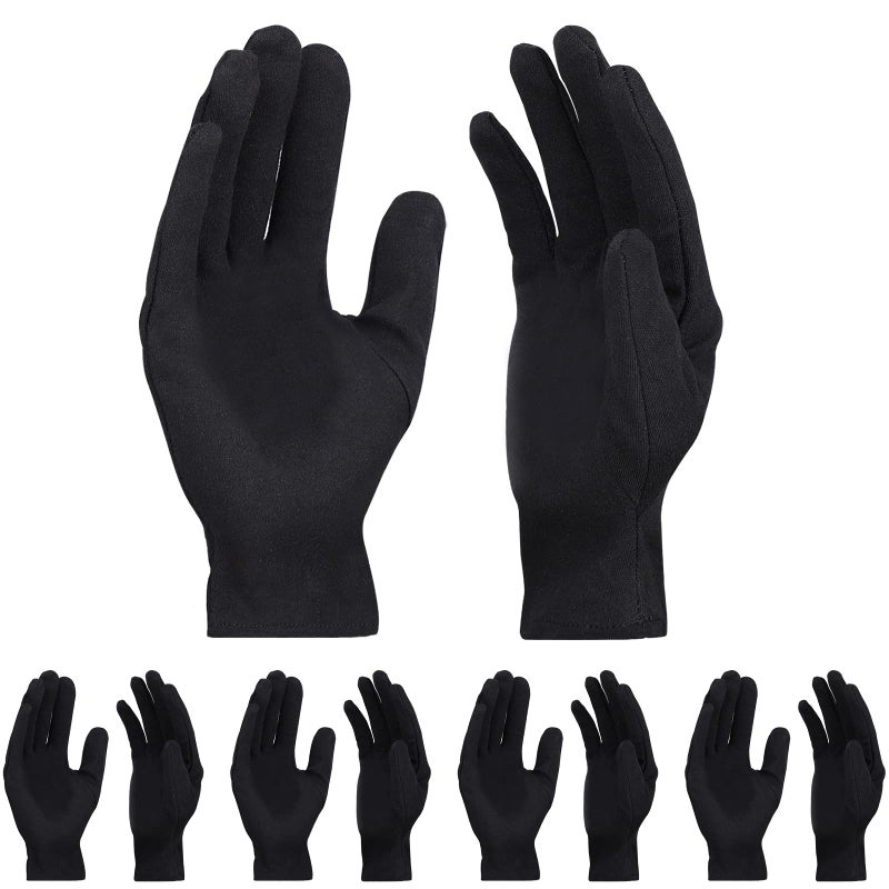 ENPOINT 5 Pairs Large Archival Photo Gloves, Black Work Gloves For Handling Art Working Photography Men & Womens Cloth Gloves Liners Bulk for Handling Jewelry, Film, Photo, Coin Metal Inspection - Image 1