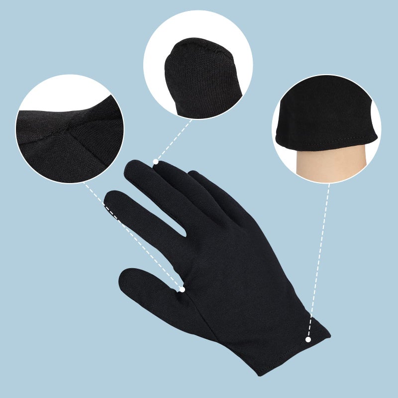 ENPOINT 5 Pairs Large Archival Photo Gloves, Black Work Gloves For Handling Art Working Photography Men & Womens Cloth Gloves Liners Bulk for Handling Jewelry, Film, Photo, Coin Metal Inspection - Image 4