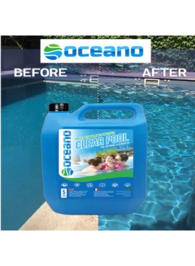 بيوناتورا بديل الكلور الطبيعي لحمامات السباحة والمنتجعات الصحية من أوشينو كلير بول، مبيد طحالب ومنظف غير سام وصديق للبيئة، آمن للأطفال والحيوانات الأليفة، محلول معالجة المياه - Image 2