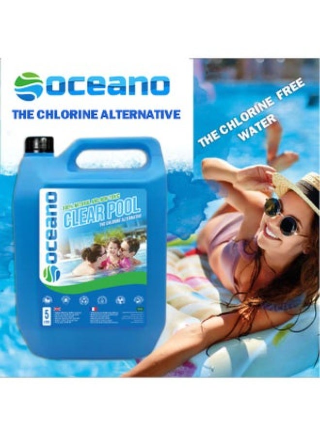 بيوناتورا بديل الكلور الطبيعي لحمامات السباحة والمنتجعات الصحية من أوشينو كلير بول، مبيد طحالب ومنظف غير سام وصديق للبيئة، آمن للأطفال والحيوانات الأليفة، محلول معالجة المياه - Image 5