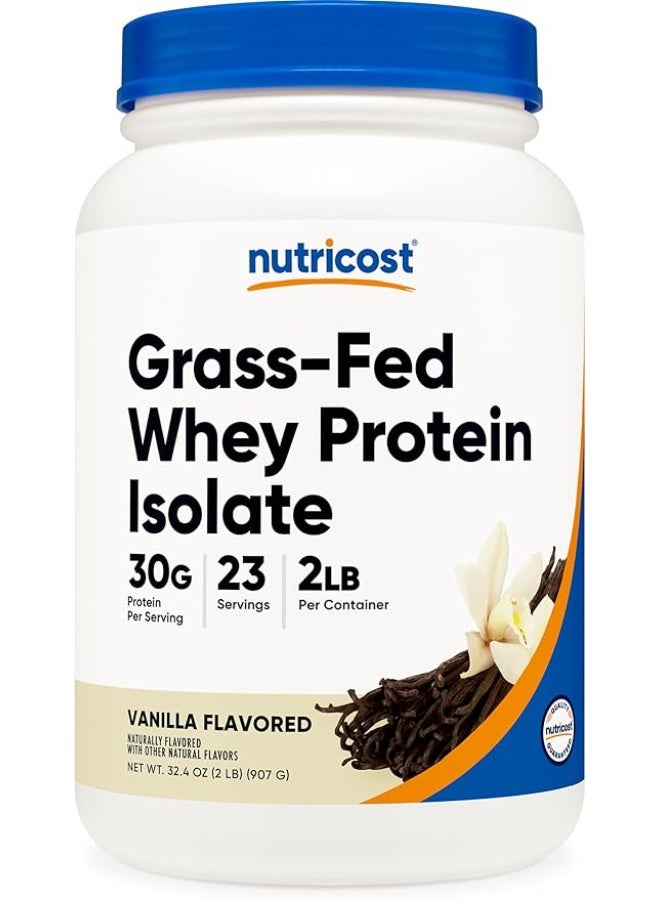 Nutricost, Grass-Fed Whey Protein Isolate, Vanilla, 2 lb (907 g) - Image 1