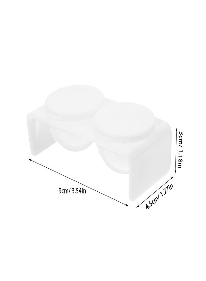 Lurrose لوروز 10 قطع أكواب مزدوجة من البلاستيك لأدوات فن الأظافر، أطباق نقع، أطباق دابين مع أغطية، أدوات فنية لصنع خليط من مسحوق الأكريليك والسوائل - Image 2