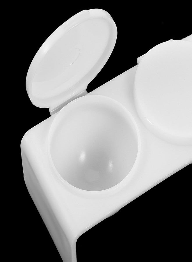 Lurrose لوروز 10 قطع أكواب مزدوجة من البلاستيك لأدوات فن الأظافر، أطباق نقع، أطباق دابين مع أغطية، أدوات فنية لصنع خليط من مسحوق الأكريليك والسوائل - Image 3