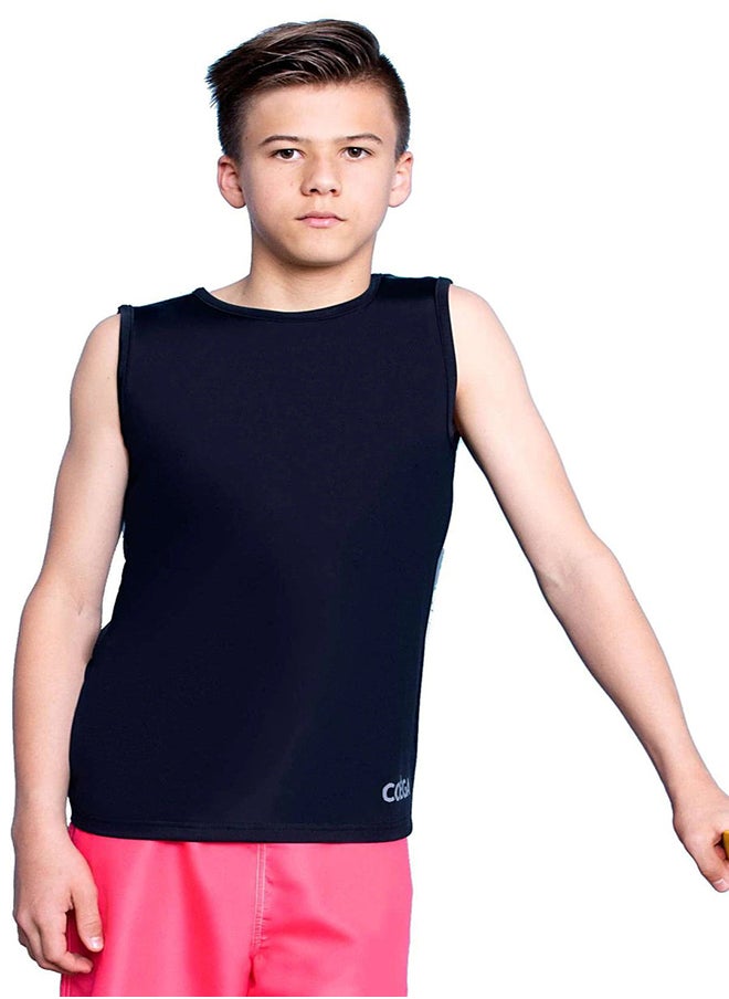 COEGA SUNWEAR Boys Rashguard Sleeveless Uk 10 - Black 