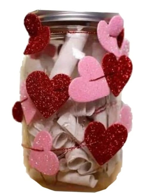 Heart Letters Messages Reasons why love u in a Jar With empty Notes Cards gift for mother, son, valentines, mum, dad