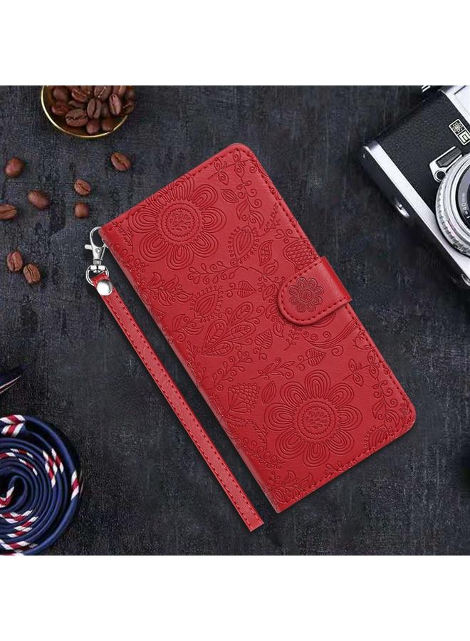 Zaboon Case For iPhone 13 mini Floral Embossed Pattern Leather Phone Case - Image 2