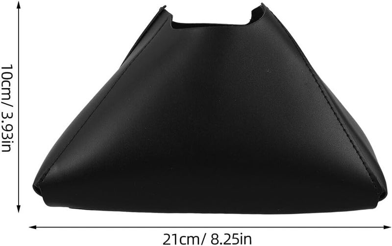 Pu Synthetic Leather Tissue Box Cover, Decorative Tabletop Napkin Holder for Bathroom and Car, Black Contemporary Tissue Organizer for Office and Nightstand - Image 2