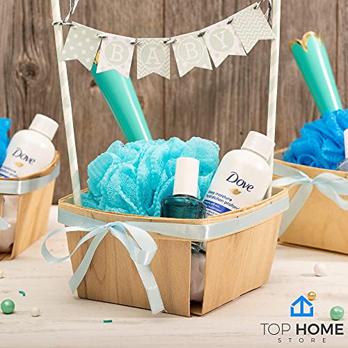 Top Home Store One Quart Wooden Gift Baskets (10 Pack); for Picking Fruit or Arts, Crafts and Decor; 5.75” Square Vented Wood Boxes - Image 5