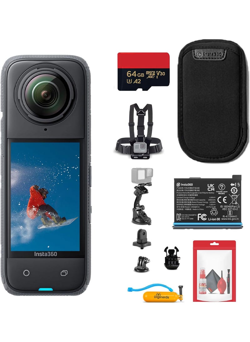 Insta360 Insta360 X4 Waterproof 8K 360 Action Camera with 48MP Sensor 57K 360 Video AI Editing for Content Creators Travel Outdoors  50in1 Accessory Kit  64GB Card  More  - Image 1