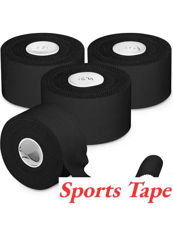 3 Rolls Black Sports Tape Strong Muscle Stabilization Supportive Strap for Wrist Ankle Climbing Boxing Athletes Baseball Strain Sprains Fitness Enthusiasts - Image 1