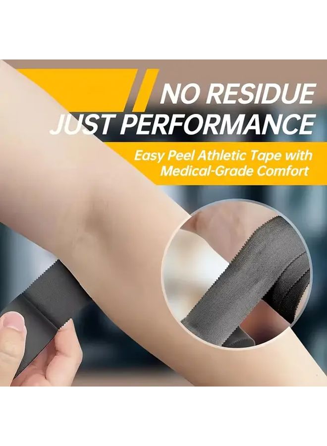 3 Rolls Black Sports Tape Strong Muscle Stabilization Supportive Strap for Wrist Ankle Climbing Boxing Athletes Baseball Strain Sprains Fitness Enthusiasts - Image 5