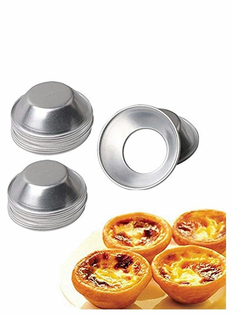 SYOSI 25 Pack Egg Tart Moulds Tiny Pie Tartlets Dessert Mould Pans Tin Puto Cup Bakeware Muffin Cupcake Cake Cookie Mould Baking Tool, Round Resuable Nonstick  - Image 1