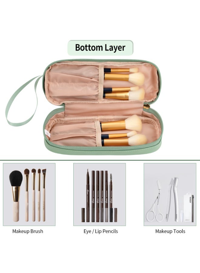 NAKODU Travel Makeup Bag, Clear Cosmetic Bag Make Up Organizer TSA Approved Toiletry Bag, Waterproof Pouch for Women Purse for Toiletries Accessories Brushes - Image 3