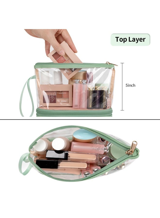 NAKODU Travel Makeup Bag, Clear Cosmetic Bag Make Up Organizer TSA Approved Toiletry Bag, Waterproof Pouch for Women Purse for Toiletries Accessories Brushes - Image 2
