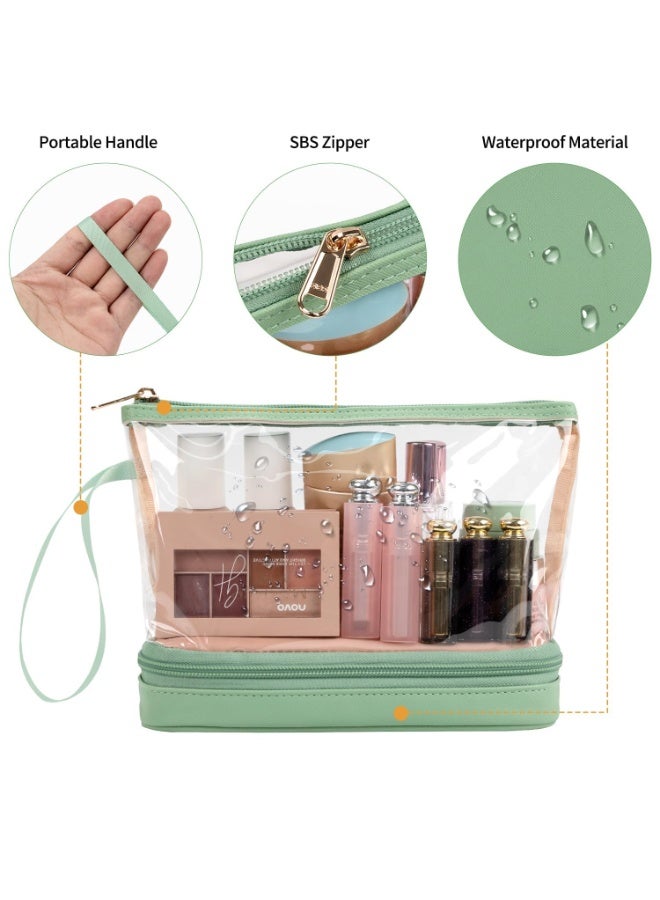 NAKODU Travel Makeup Bag, Clear Cosmetic Bag Make Up Organizer TSA Approved Toiletry Bag, Waterproof Pouch for Women Purse for Toiletries Accessories Brushes - Image 5