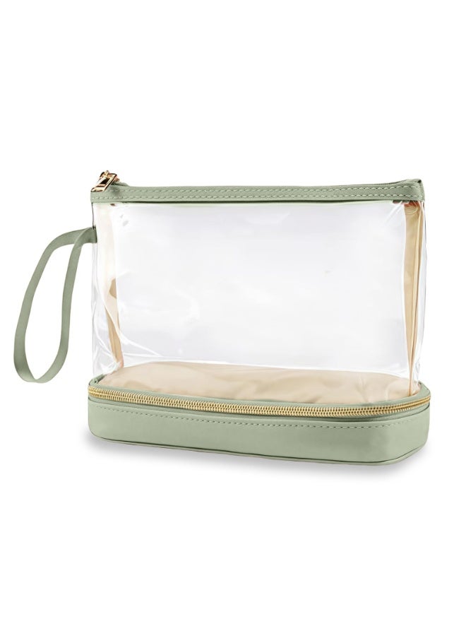 NAKODU Travel Makeup Bag, Clear Cosmetic Bag Make Up Organizer TSA Approved Toiletry Bag, Waterproof Pouch for Women Purse for Toiletries Accessories Brushes - Image 1