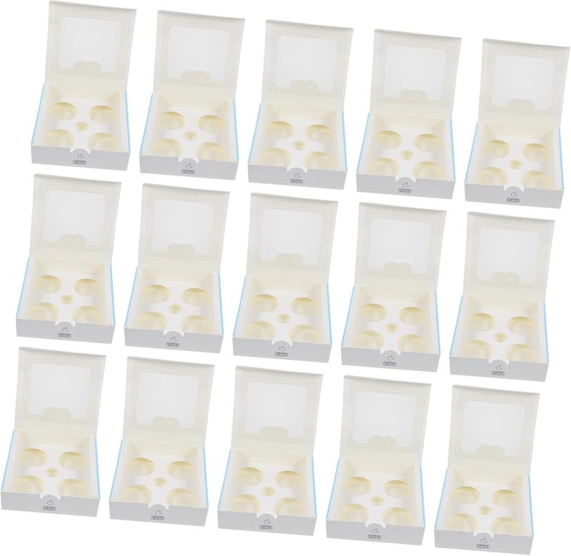 25pcs Egg Tart Packaging Boxes with Inner Tray Window Bakery Dessert Storage Containers for Baking and Takeout - Image 1