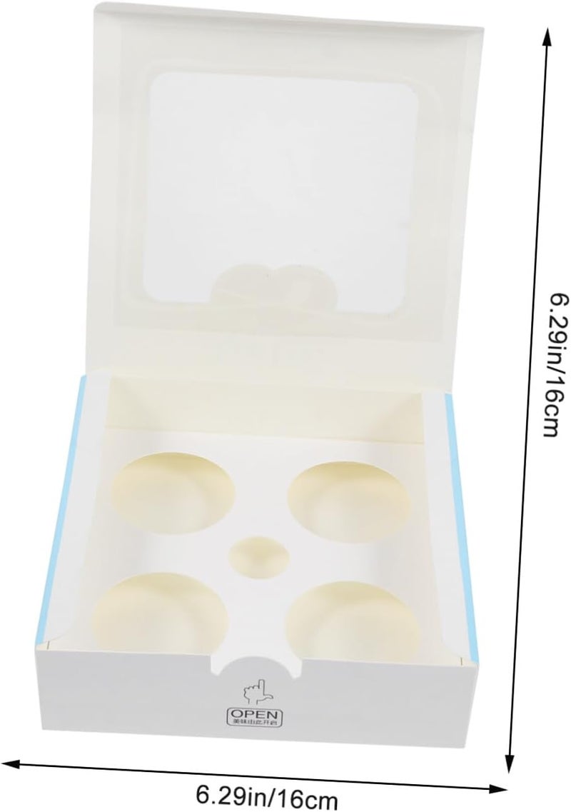 25pcs Egg Tart Packaging Boxes with Inner Tray Window Bakery Dessert Storage Containers for Baking and Takeout - Image 2
