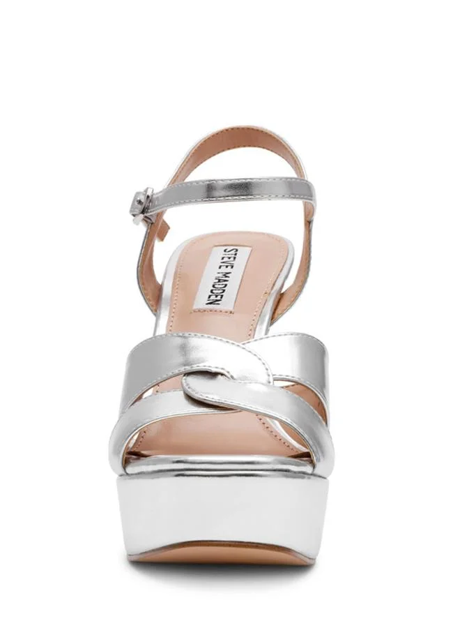 Steve Madden  Lavisher Silver Women's Ankle-Strap Platform Sandals for Women | Best Price UAE