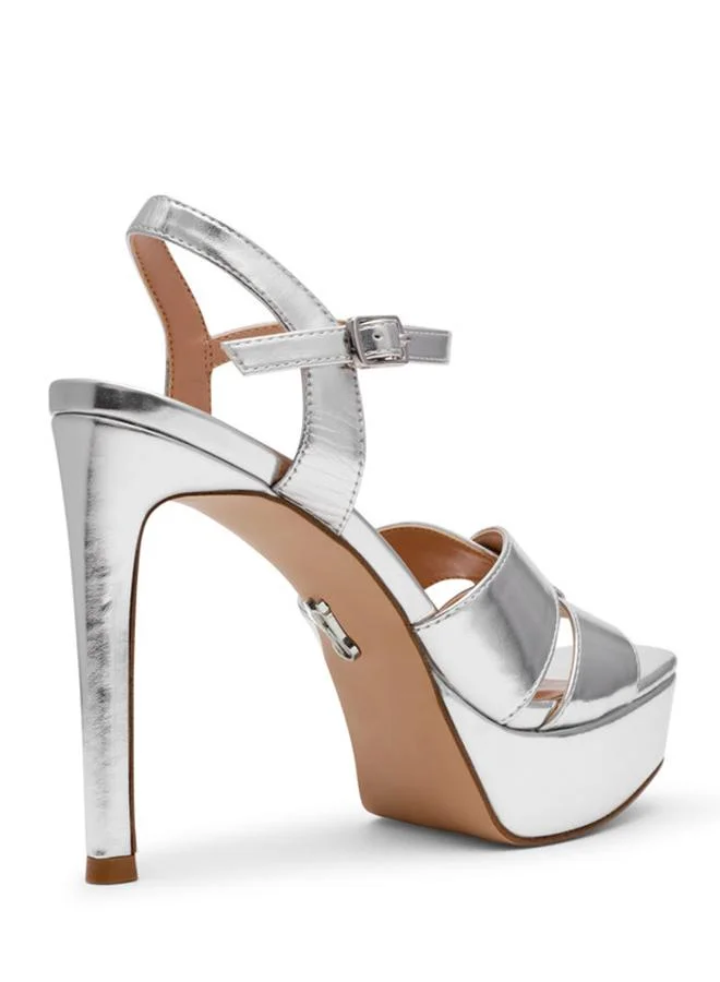 Steve Madden  Lavisher Silver Women's Ankle-Strap Platform Sandals for Women | Best Price UAE