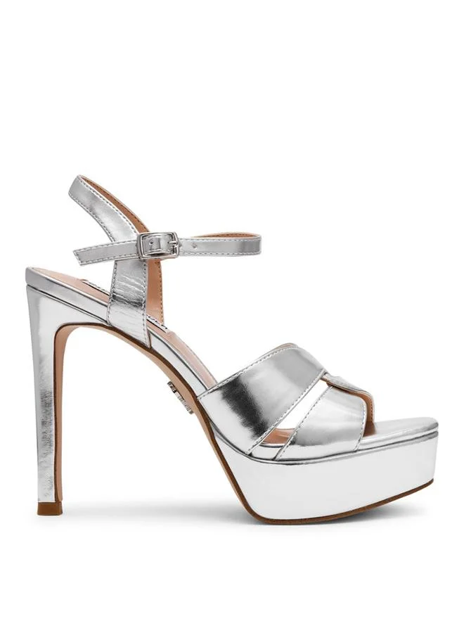 Steve Madden  Lavisher Silver Women's Ankle-Strap Platform Sandals for Women | Best Price UAE