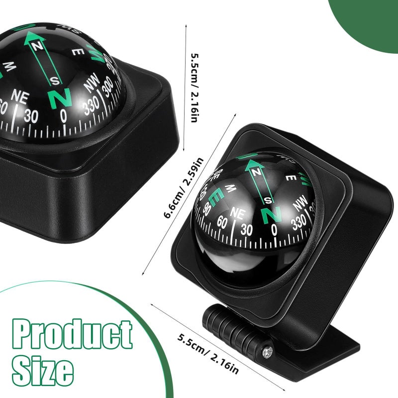 Car Compass Ball For Dashboard With Adjustable Direction Automotive Navigation Ornament For Outdoor Driving Vehicle Dash Mount Accessory Suitable For SUV Truck Rv - Image 3