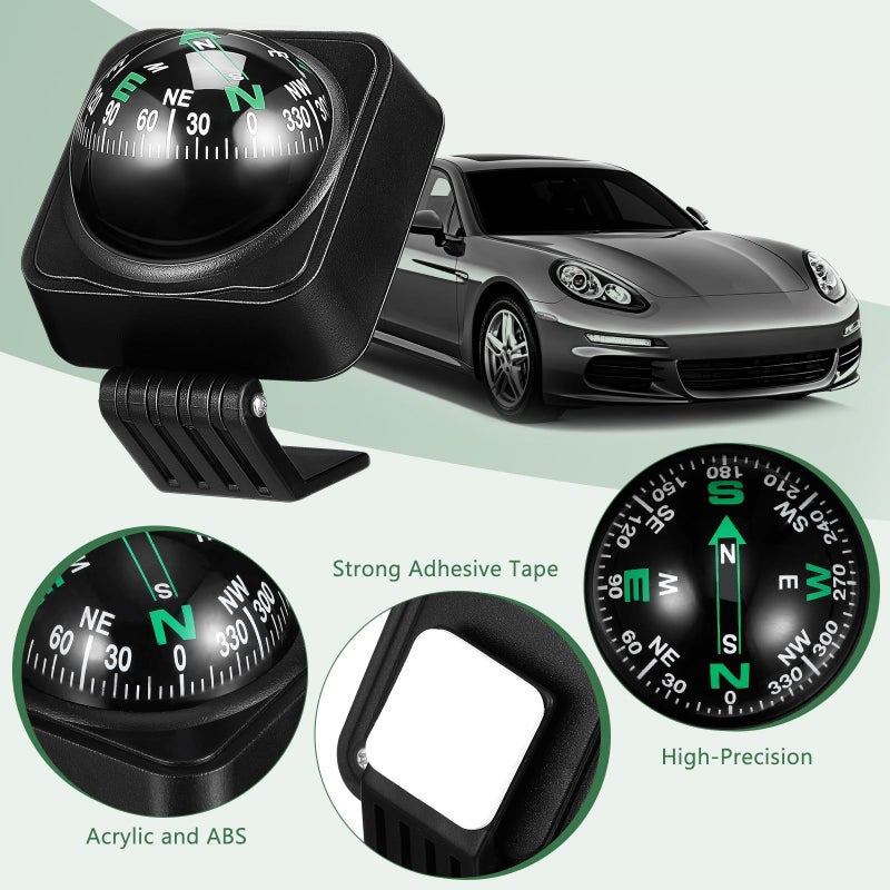 Car Compass Ball For Dashboard With Adjustable Direction Automotive Navigation Ornament For Outdoor Driving Vehicle Dash Mount Accessory Suitable For SUV Truck Rv - Image 4