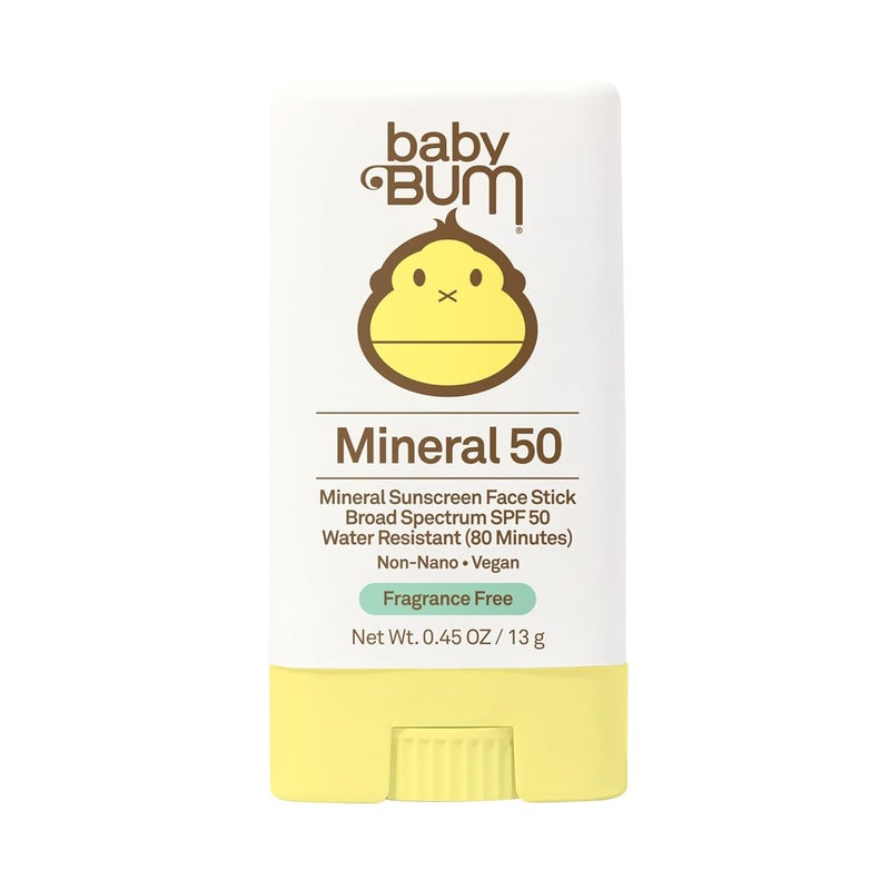 Sun Bum عصا واقي شمس معدني SPF 50 للأطفال - هاواي 104 متوافقة مع قانون العمل (بدون أوكتينوكسات وأوكسي بنزون) - حماية من الأشعة فوق البنفسجية UVA/UVB للوجه والجسم - خالية من العطور للبشرة الحساسة - حجم سفر - 0.45 أونصة - Image 1
