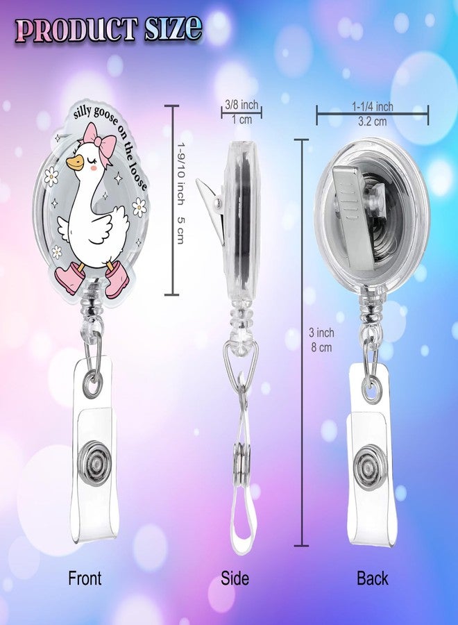 963RW Silly Goose On The Loose Badge Reel Retractable ID with Clip, Funny Nurse Badge Holder for Nurse Nursing Student CNA LPN RN MA Doctor Social Worker Gifts - Image 2