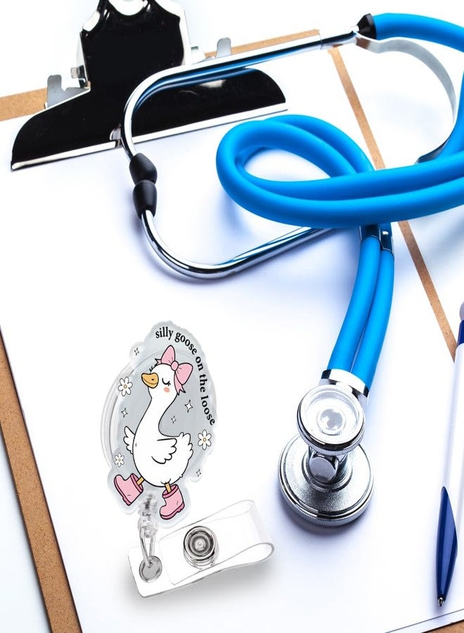963RW Silly Goose On The Loose Badge Reel Retractable ID with Clip, Funny Nurse Badge Holder for Nurse Nursing Student CNA LPN RN MA Doctor Social Worker Gifts - Image 4