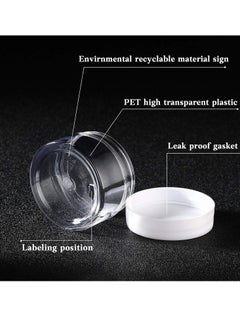 Patelai Patelai 4 Pieces Round Clear Wide-mouth Leak Proof Plastic Container Jars with Lids for Travel Storage Makeup Beauty Products Face Creams Oils Salves Ointments DIY Making or Others (White,1 Ounce)  - Image 2