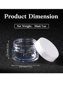 Patelai Patelai 4 Pieces Round Clear Wide-mouth Leak Proof Plastic Container Jars with Lids for Travel Storage Makeup Beauty Products Face Creams Oils Salves Ointments DIY Making or Others (White,1 Ounce)  - Image 3