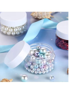 Patelai Patelai 4 Pieces Round Clear Wide-mouth Leak Proof Plastic Container Jars with Lids for Travel Storage Makeup Beauty Products Face Creams Oils Salves Ointments DIY Making or Others (White,1 Ounce)  - Image 4