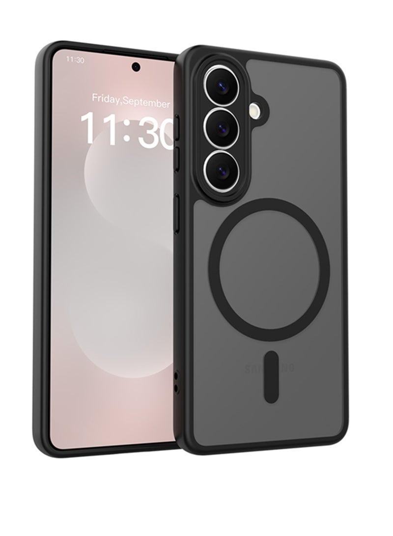 أداندو جراب مغناطيسي قوي لهاتف سامسونج جالاكسي S26 بلس 5G، متوافق مع MagSafe، جراب مغناطيسي متين رفيع وشفاف غير لامع، مقاوم للصدمات، بمواصفات عسكرية (أسود، جالاكسي S26 بلس) - Image 1