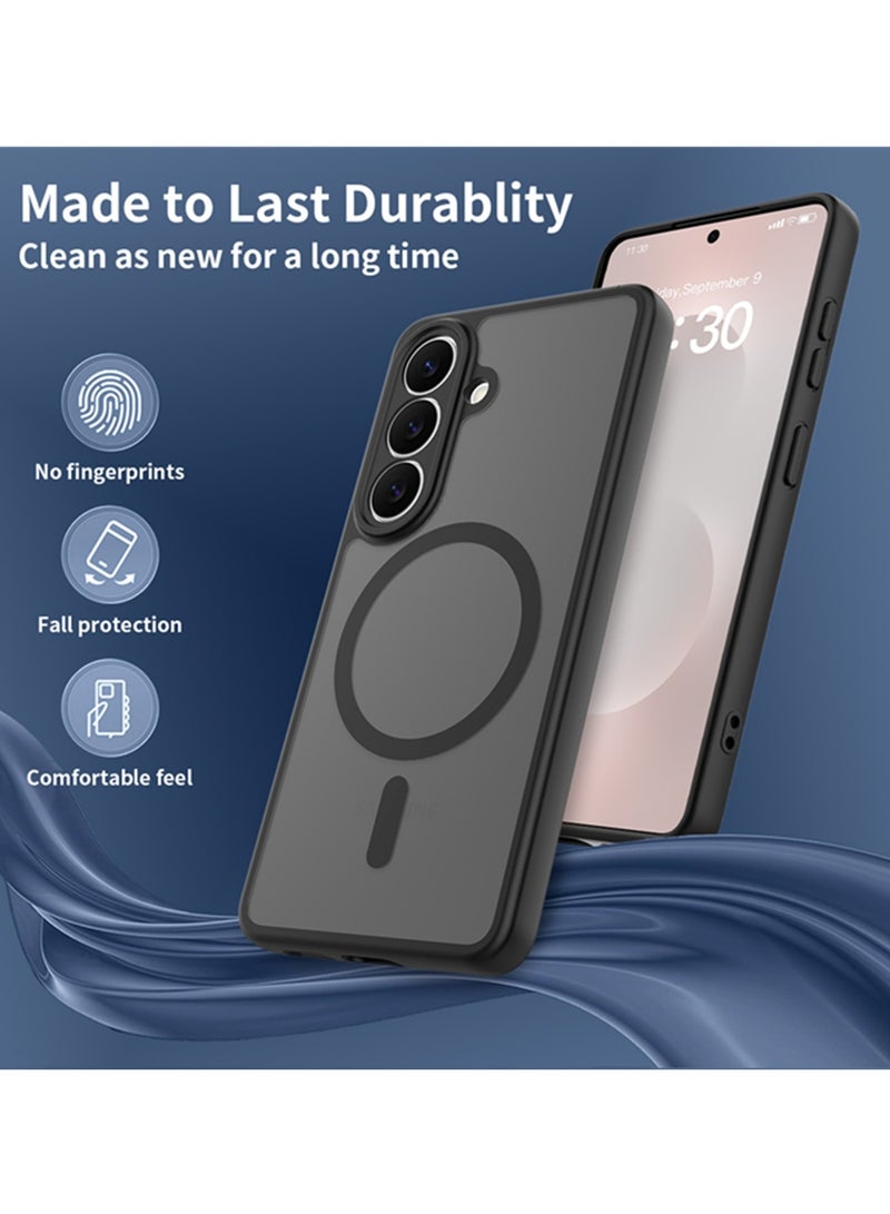 أداندو جراب مغناطيسي قوي لهاتف سامسونج جالاكسي S26 بلس 5G، متوافق مع MagSafe، جراب مغناطيسي متين رفيع وشفاف غير لامع، مقاوم للصدمات، بمواصفات عسكرية (أسود، جالاكسي S26 بلس) - Image 5