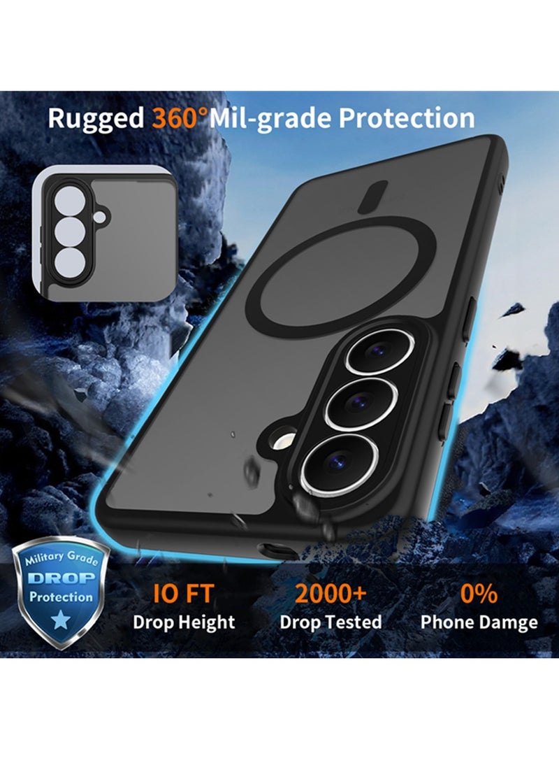 أداندو جراب مغناطيسي قوي لهاتف سامسونج جالاكسي S26 بلس 5G، متوافق مع MagSafe، جراب مغناطيسي متين رفيع وشفاف غير لامع، مقاوم للصدمات، بمواصفات عسكرية (أسود، جالاكسي S26 بلس) - Image 4