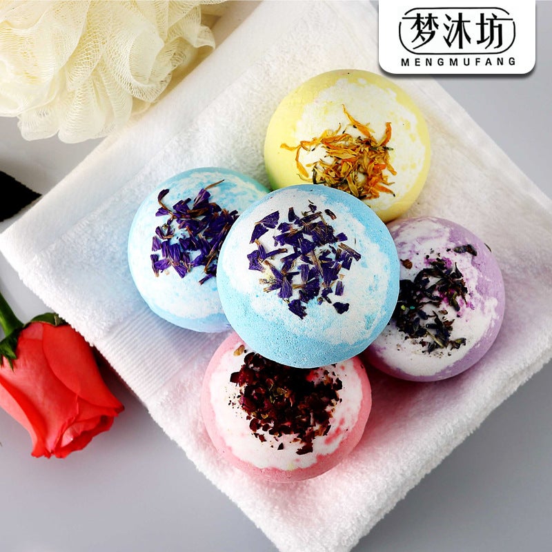 Dried Flower Bath Salt Ball Explosion Salt Bubble Bath Ball Essential Oil Bath Foot Ball Bubble Bomb - Image 3