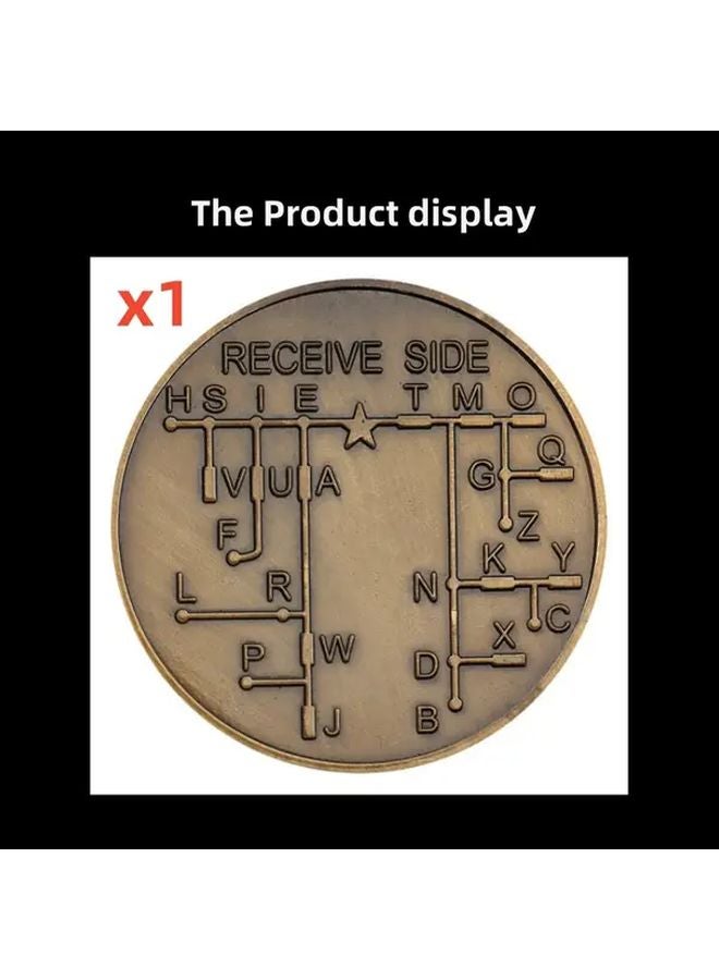 Bronze Morse Code Commemorative Coin Cryptography Gift Party Game Token - Image 1