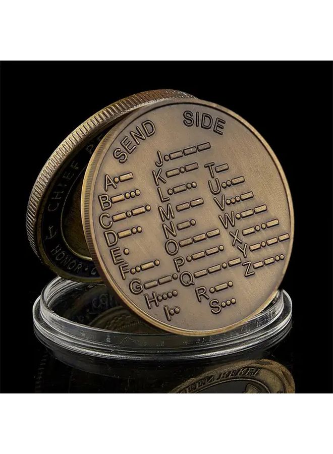 Bronze Morse Code Commemorative Coin Cryptography Gift Party Game Token - Image 3
