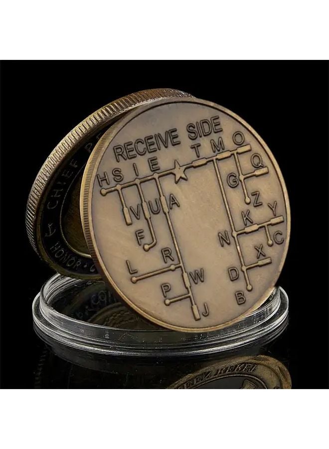 Bronze Morse Code Commemorative Coin Cryptography Gift Party Game Token - Image 2