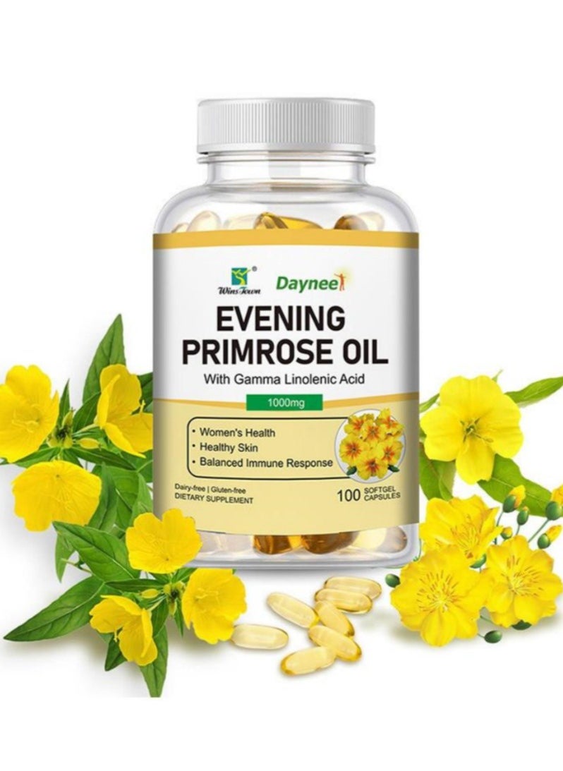 Wins Town Daynee Evening Primrose Oil Soft Capsule Increase Skin Elastic  Achieve Skin  Fair, Soft, Smooth，The Anti-aging and Antioxidant Properties Help to Reduce Wrinkles Rejuvenate the Skin 100 Tablets  - Image 1