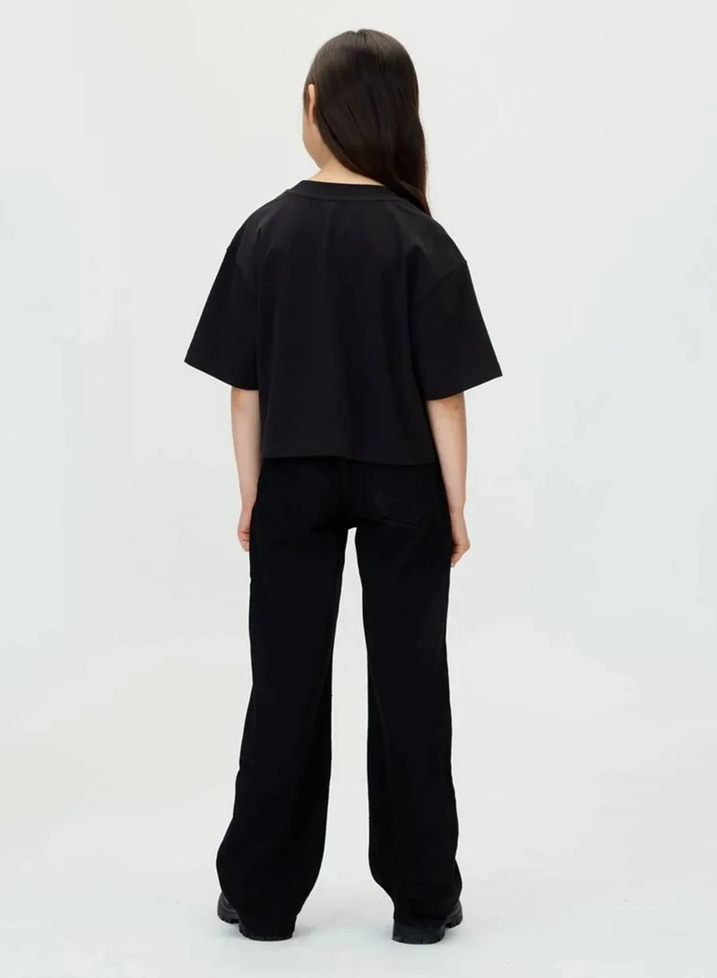 Calvin Klein Jeans Ck Black Toweling Logo T-shirt for Women | Best Price UAE