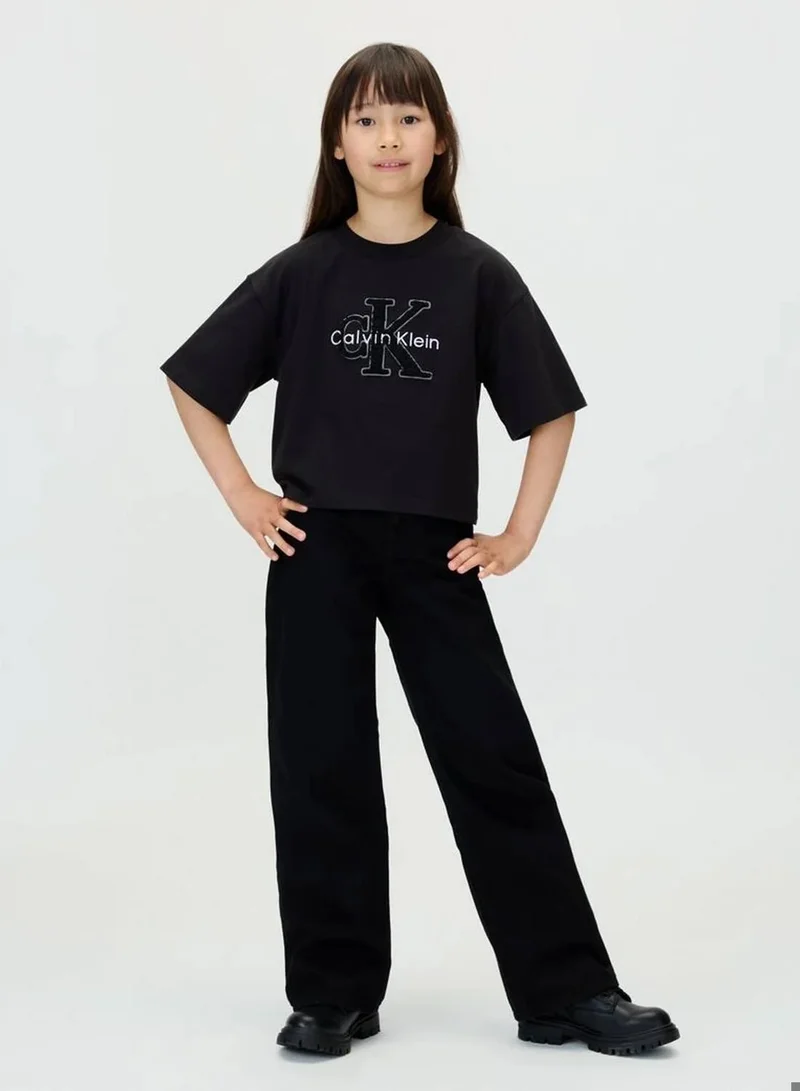 Calvin Klein Jeans Ck Black Toweling Logo T-shirt for Women | Best Price UAE
